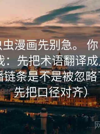 我：读虫虫漫画先别急。 你：那先做什么？ 我：先把术语翻译成人话，顺便把传播链条是不是被忽略了钉住（先把口径对齐）